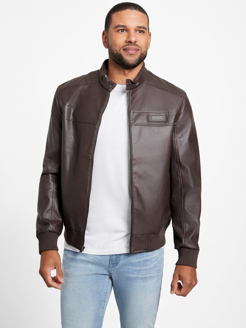 Aaron FauxLeather Moto Jacket GUESS Factory