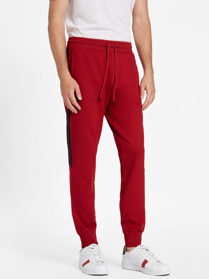 Red nike tape joggers store