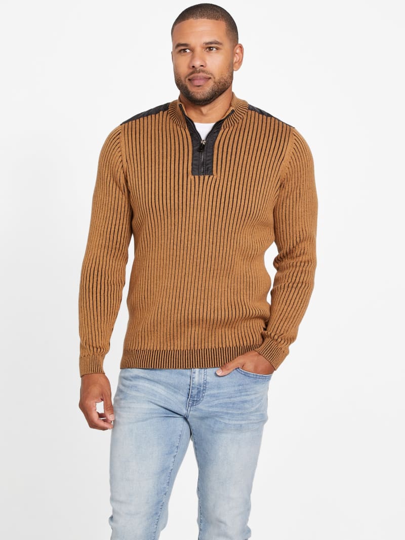 Eco Khan Mock Neck Zip Sweater