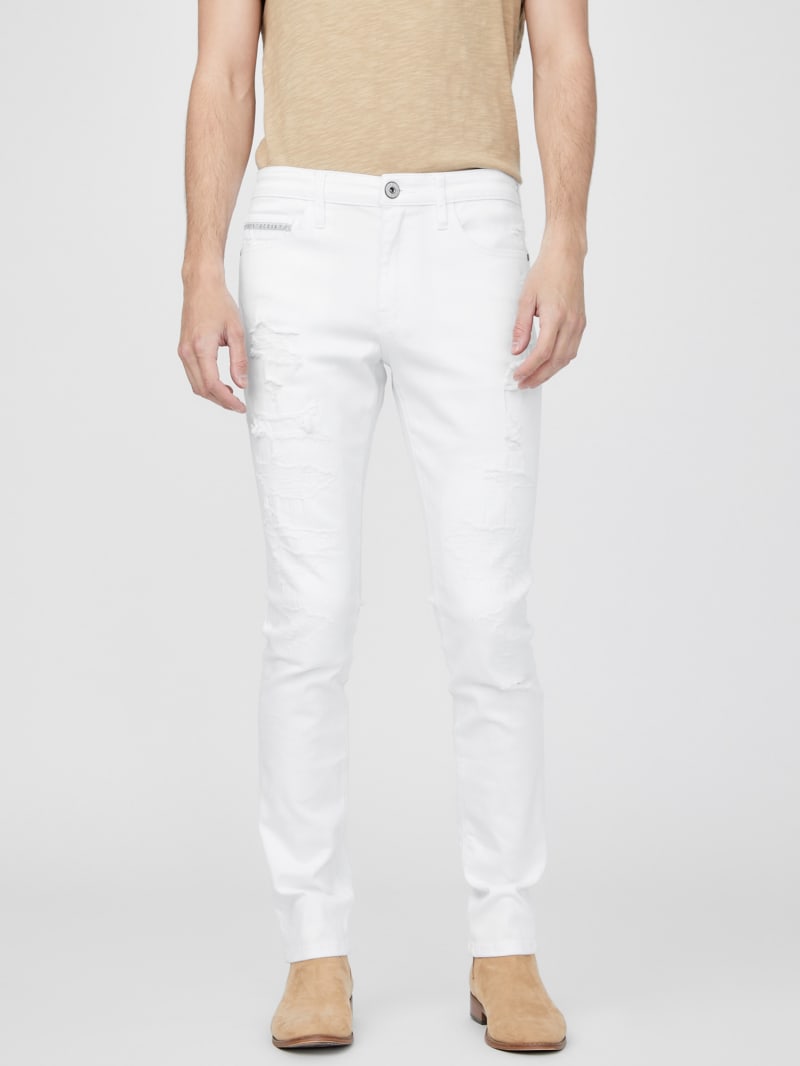 Barton White Distressed Jeans