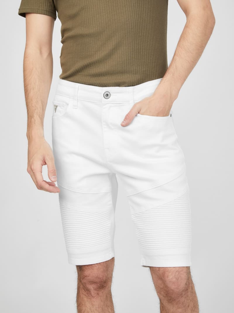 Brendan Moto Denim Shorts GUESS Factory