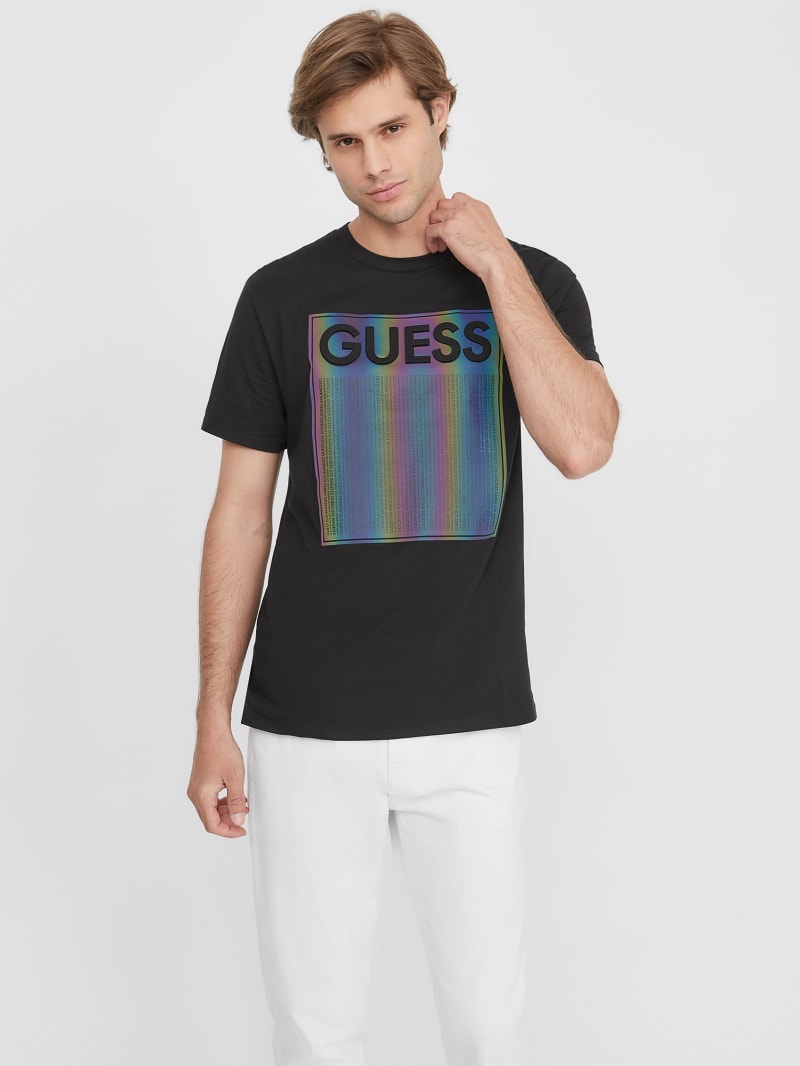 Guess rainbow deals logo tee