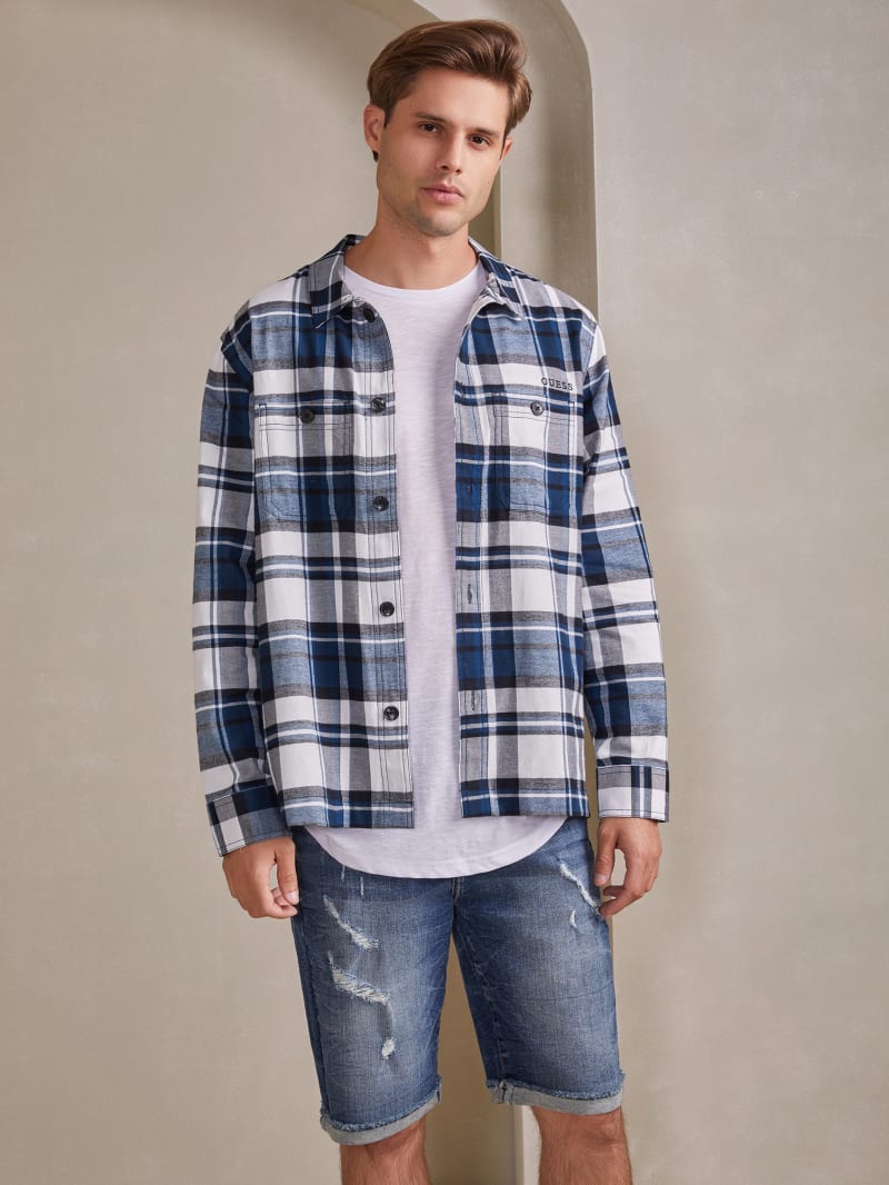 Billy Plaid Long-Sleeve Shirt | GUESS Factory