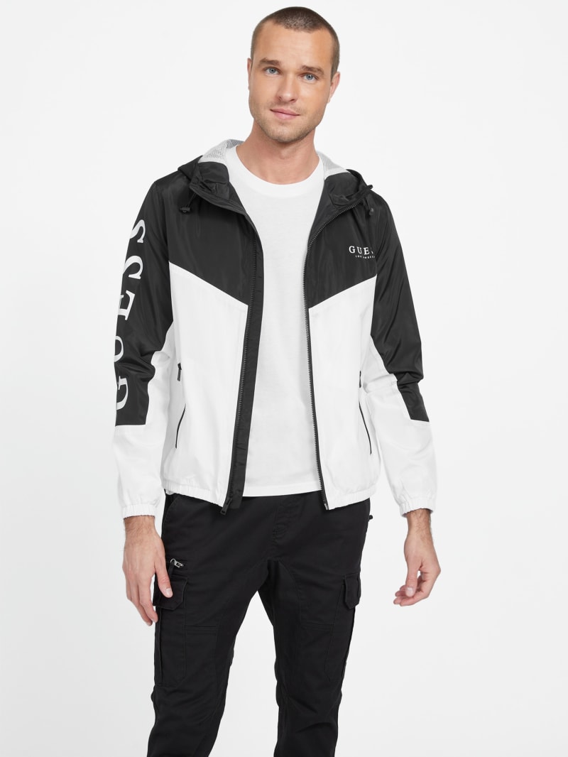 Guess hooded logo windbreaker clearance