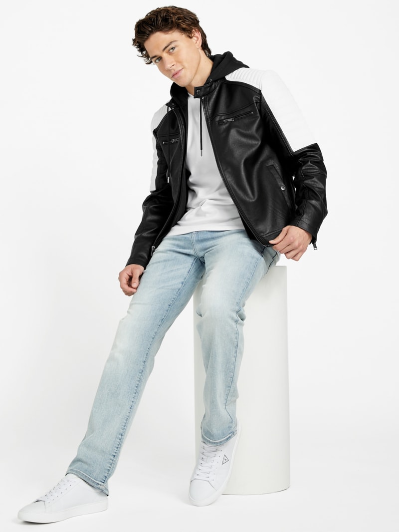 David Hooded Moto Jacket | GUESS Factory