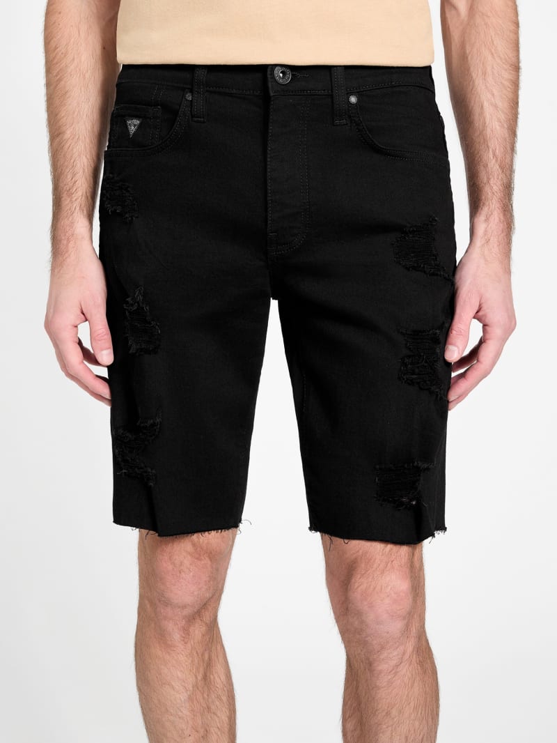 Clark Destroyed Denim Shorts | GUESS Factory