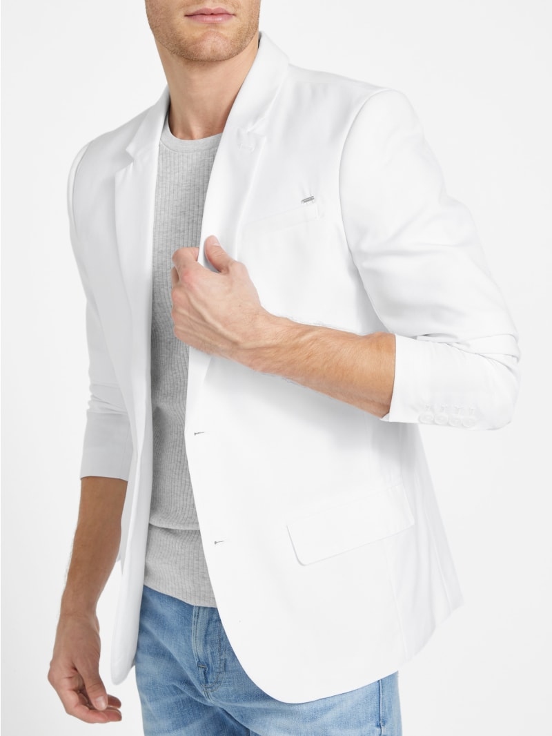 White cotton blazer mens online
