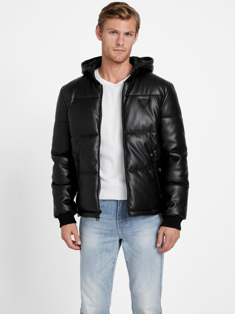 Koy Faux-Leather Hooded Jacket