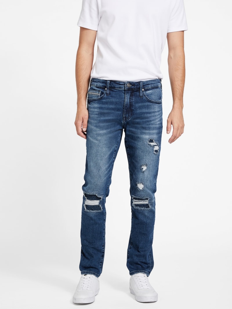 Aeropostale super skinny jeans with rips in dark blue wash