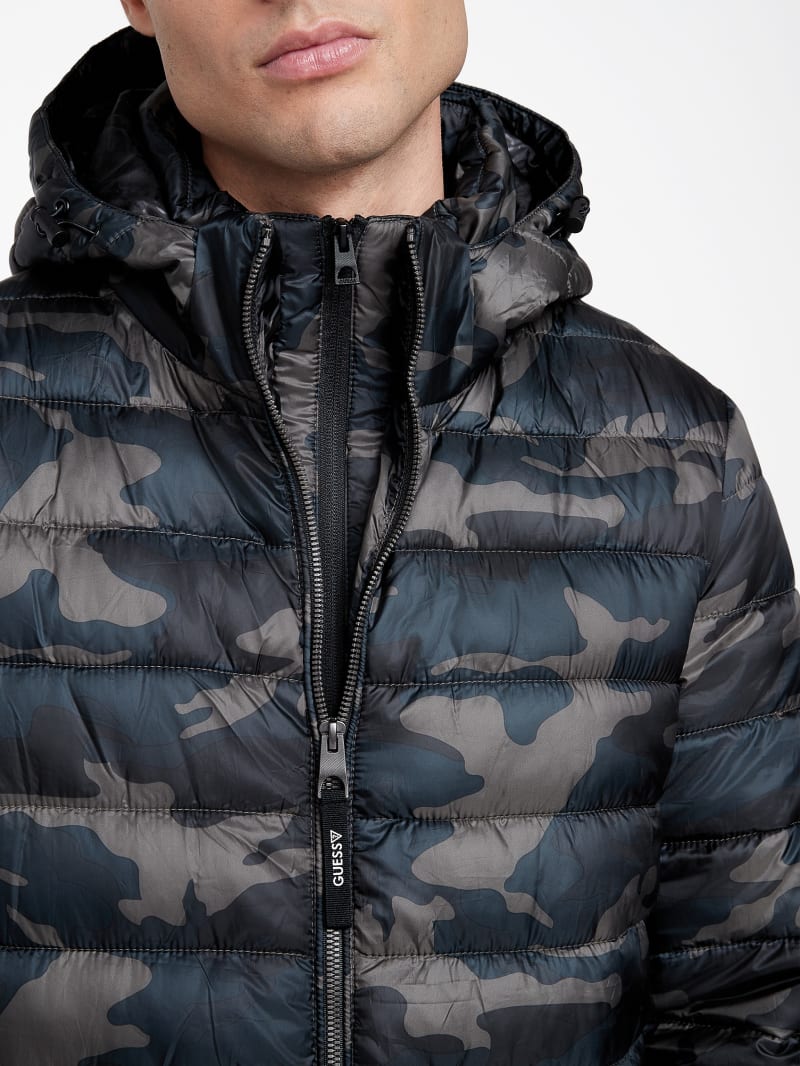 Guess men's hooded puffer coat store