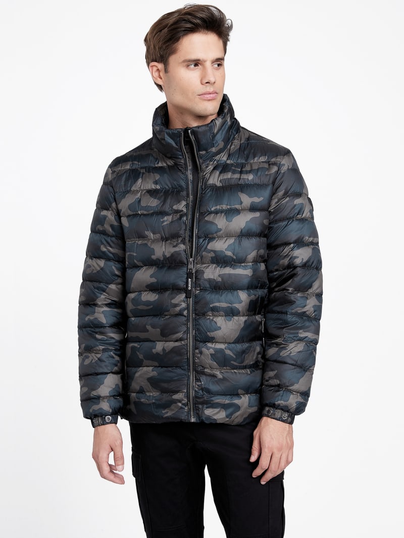 Harrison Camo Puffer Jacket | GUESS Factory