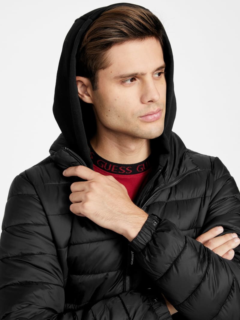 Harrison Hooded Quilted Jacket | GUESS Factory
