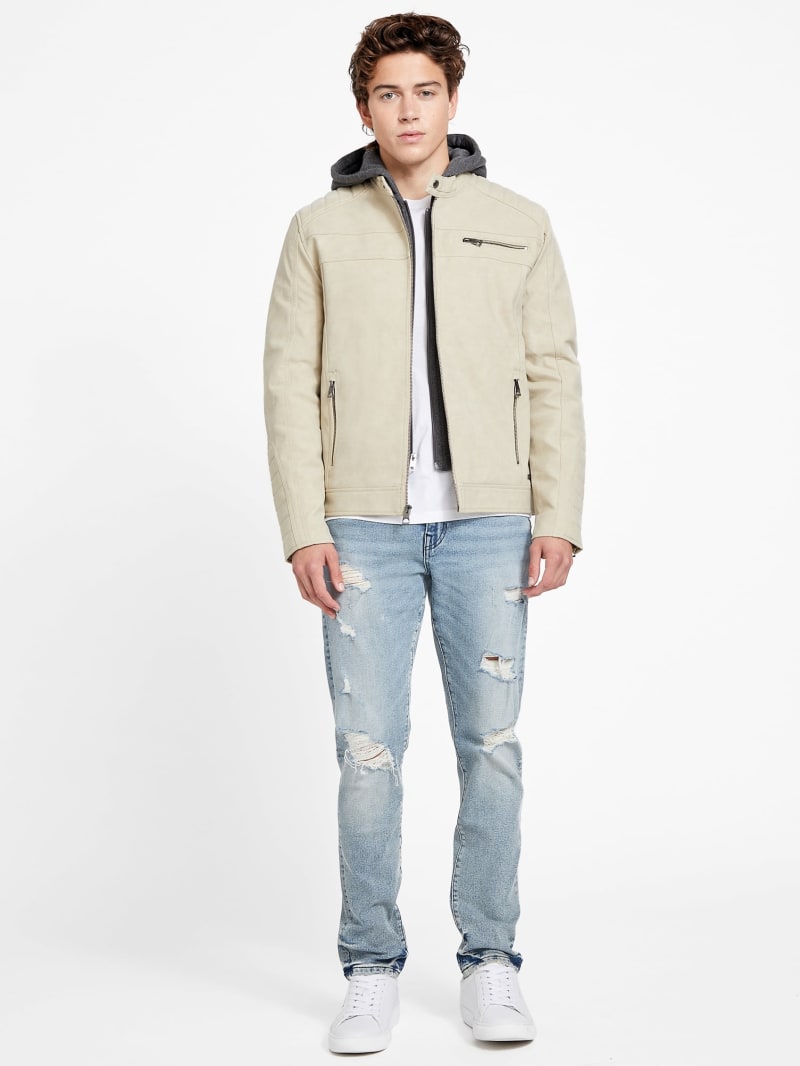 Paxton Faux-Suede Moto Jacket | GUESS Factory