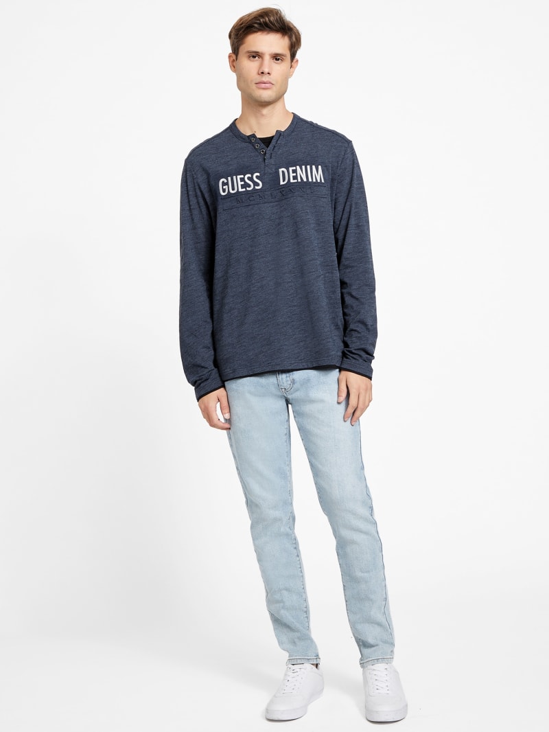 Degar Logo Henley Tee | GUESS Factory