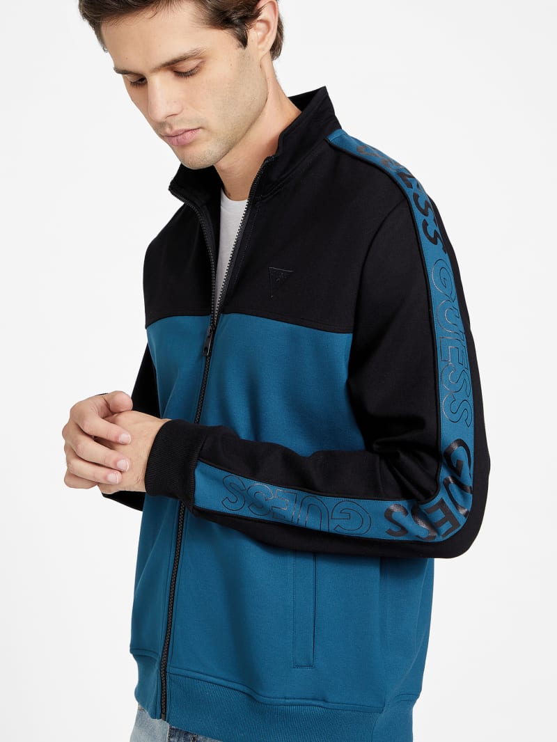Don Color Block Logo Tape Active Zip Jacket GUESS Factory Ca
