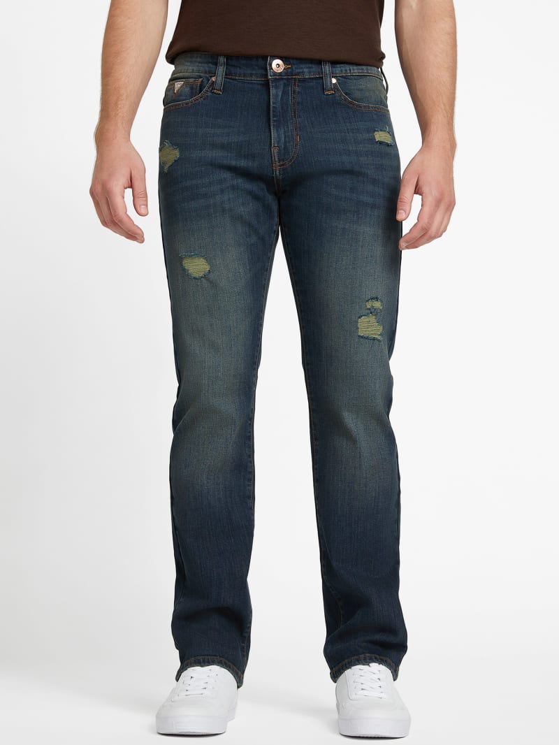 Eco Delmar Distressed Slim Straight Jeans GUESS Factory Ca