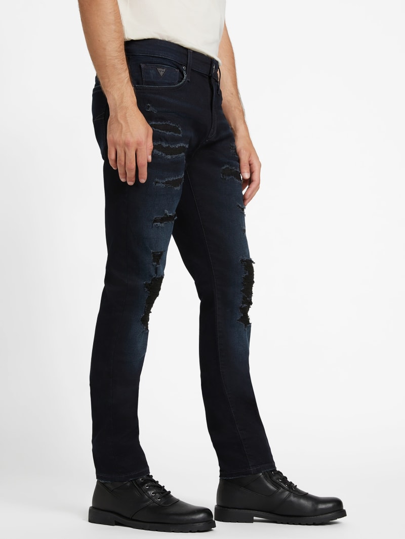 VERAIZ Men's Jeans Men Ripped Slim Jeans VERAIZ (Color : Black, Size :  Medium) : : Clothing, Shoes & Accessories