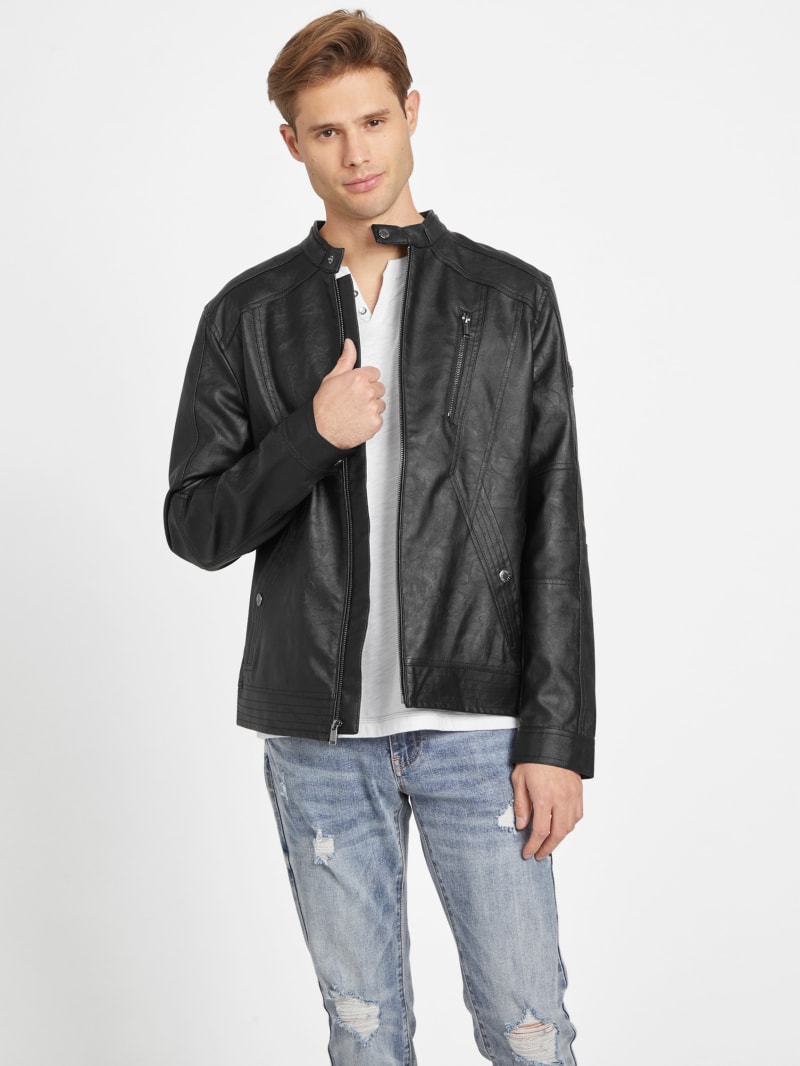 Wesley Faux-Leather Jacket | GUESS Factory