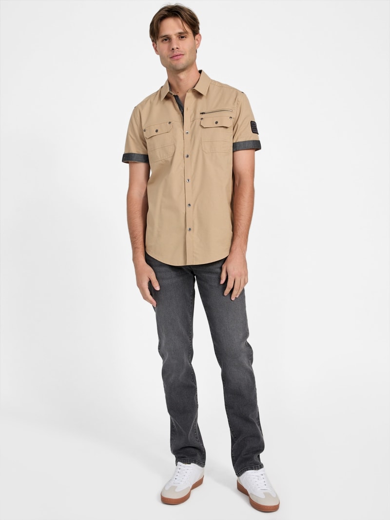 ENOF ace short sleeve shirt エクリュ　半袖　サイズ2 Eddie Short-Sleeve Shirt | GUESS Factory