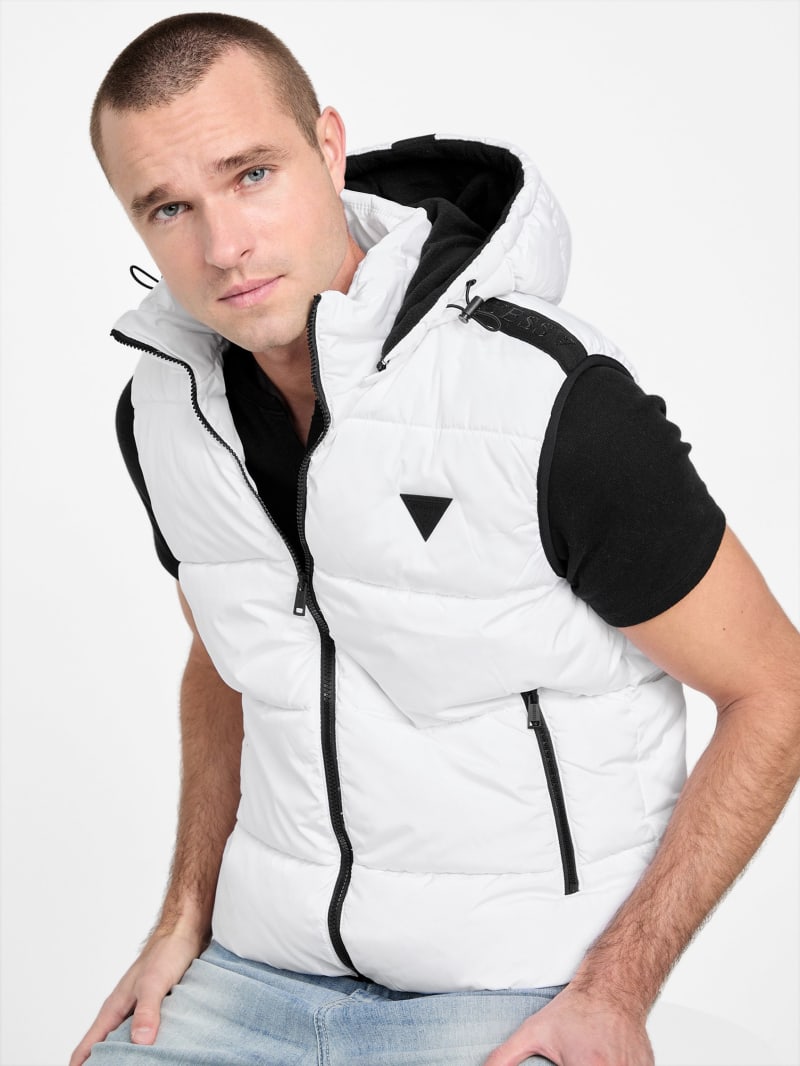 The Routing Billionz White Luxurious Glossed Shell-Down Vest