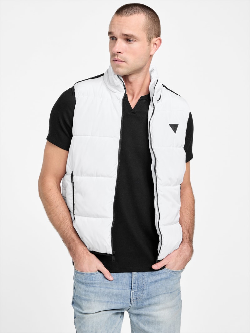The Routing Billionz White Luxurious Glossed Shell-Down Vest