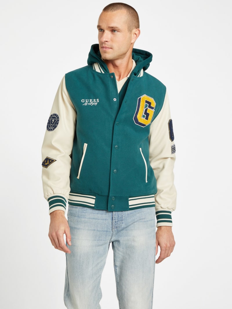 Mark Hooded Varsity Jacket