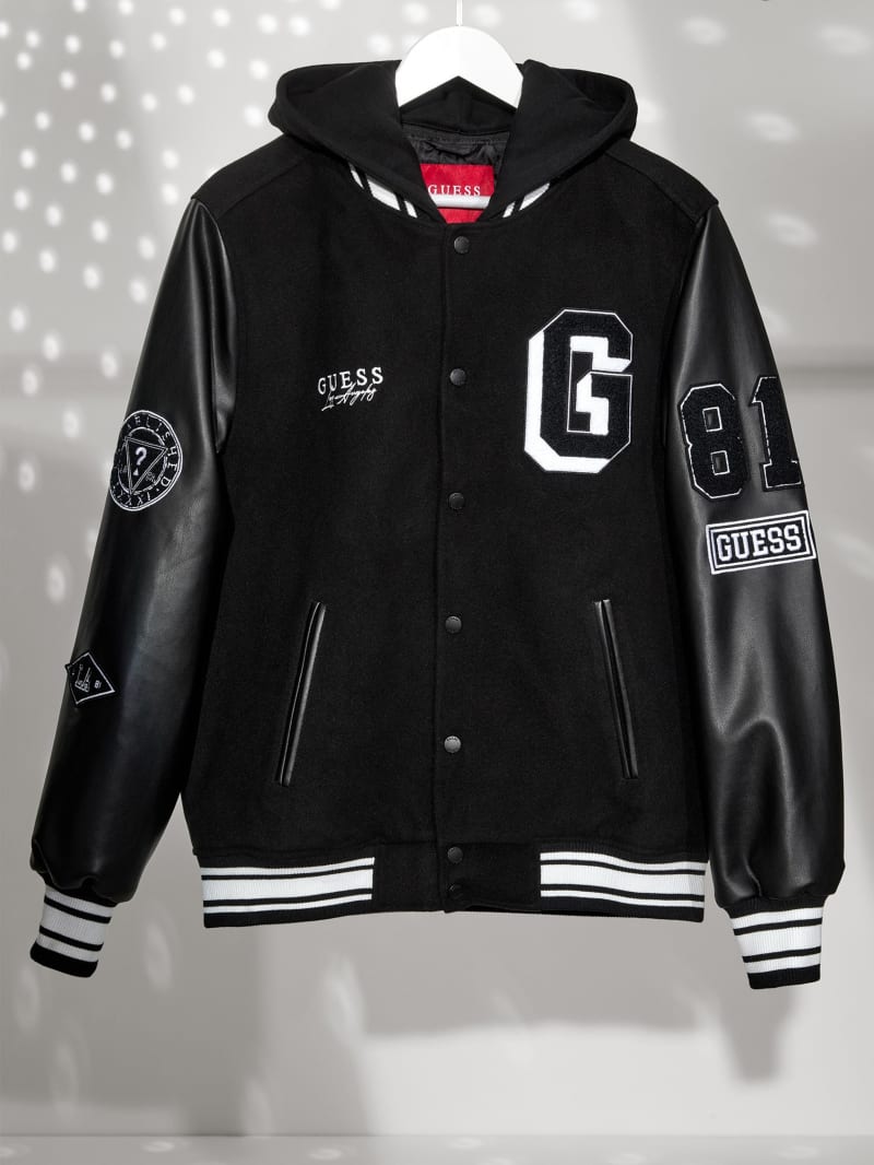 Mark Hooded Varsity Jacket GUESS Factory Ca