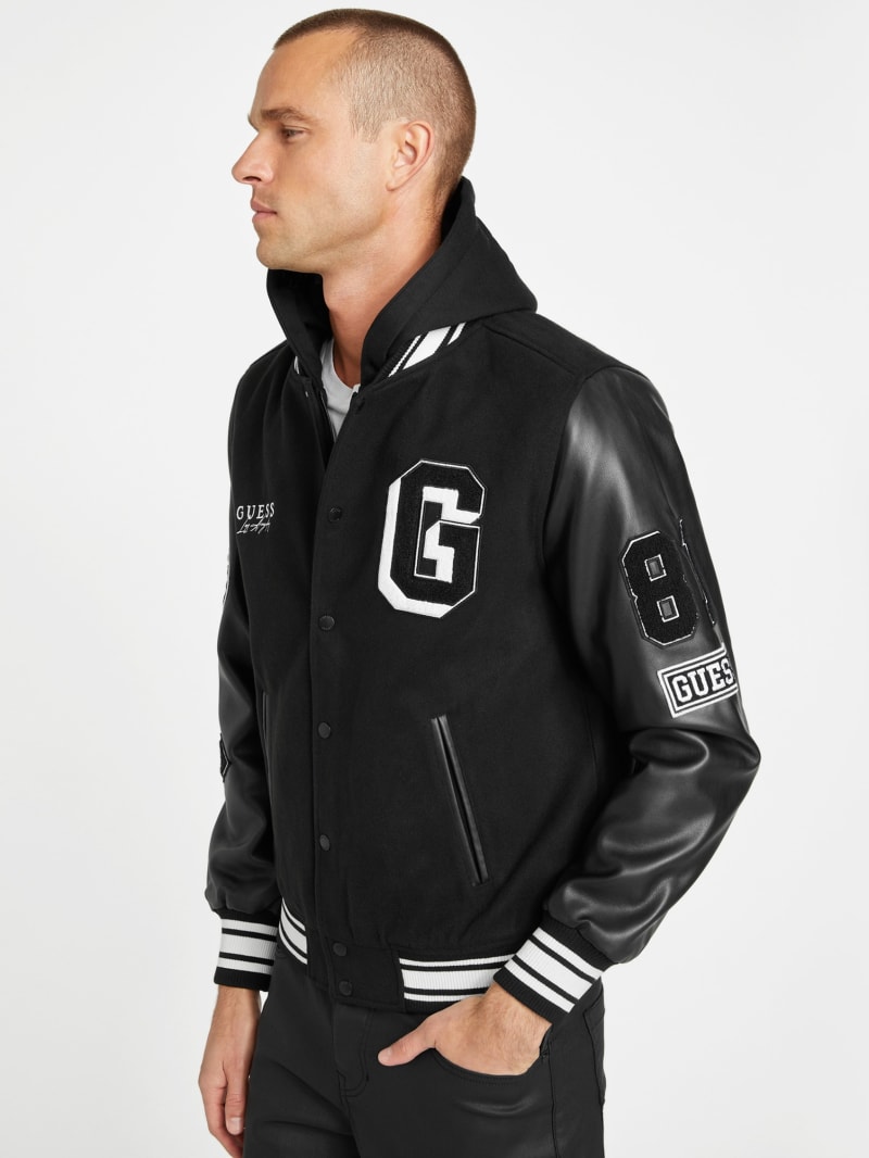 Mark Hooded Varsity Jacket GUESS Factory Ca
