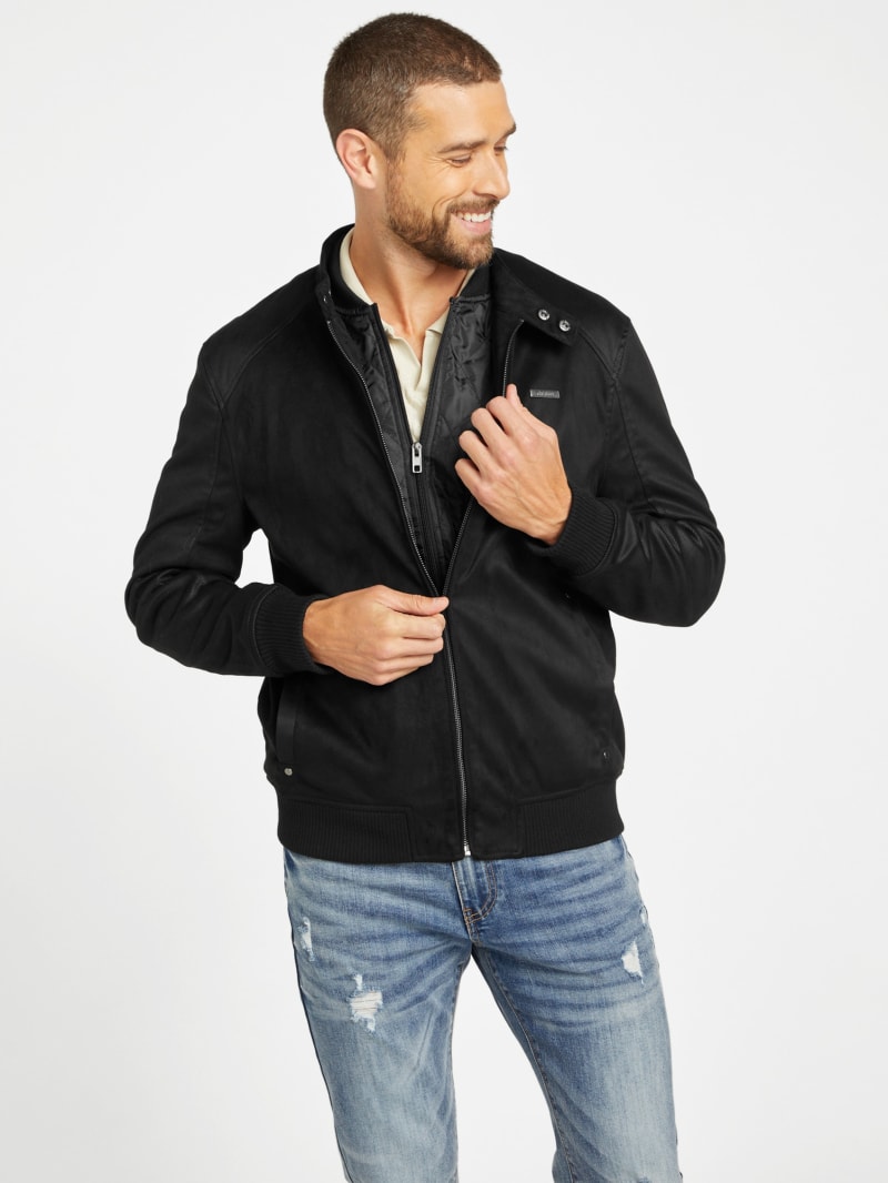 人気新品入荷 Troy Faux-Suede Factory GUESS | Jacket Flight 絵画
