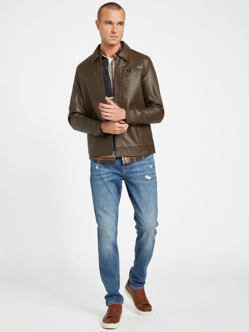Elijha Faux-Leather Jacket | GUESS Factory Elijha Faux-Leather Jacket | GUESS Factory