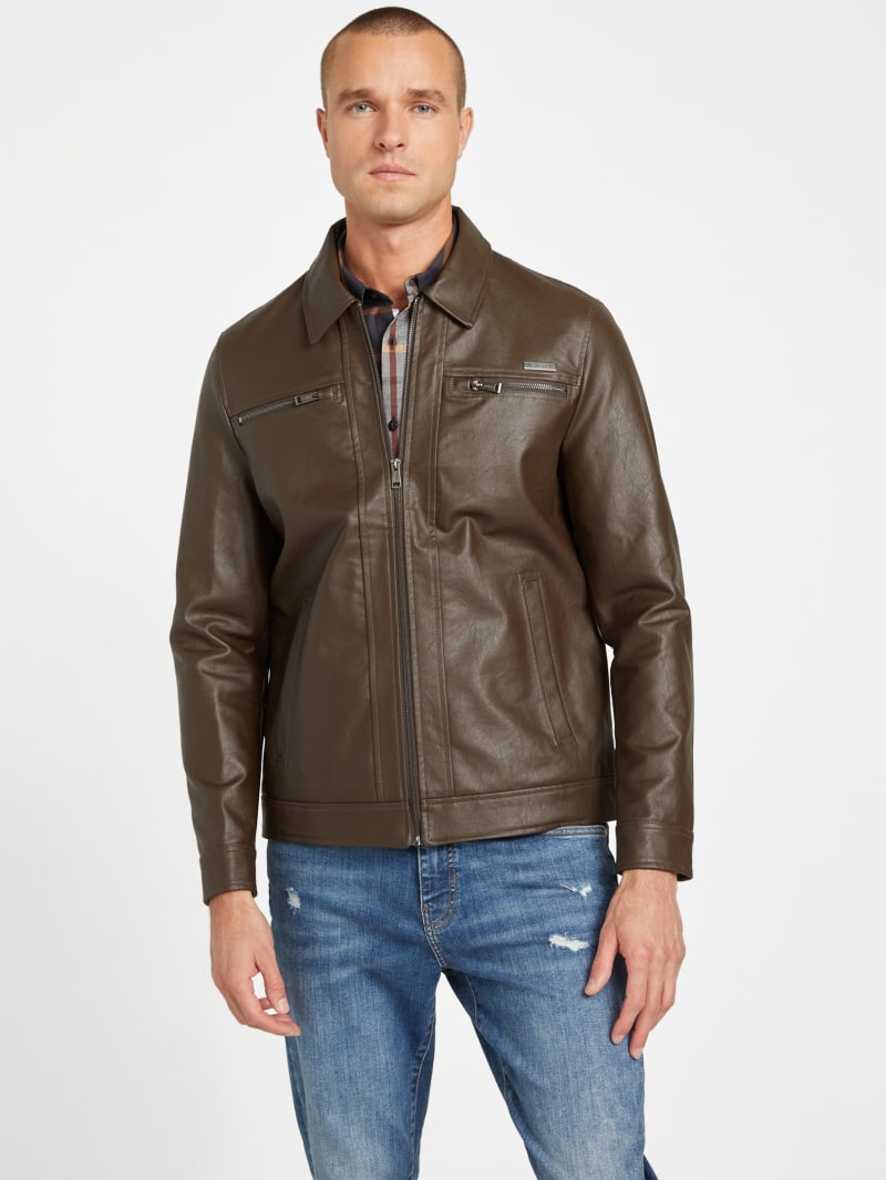Jacket faux leather hot sale
