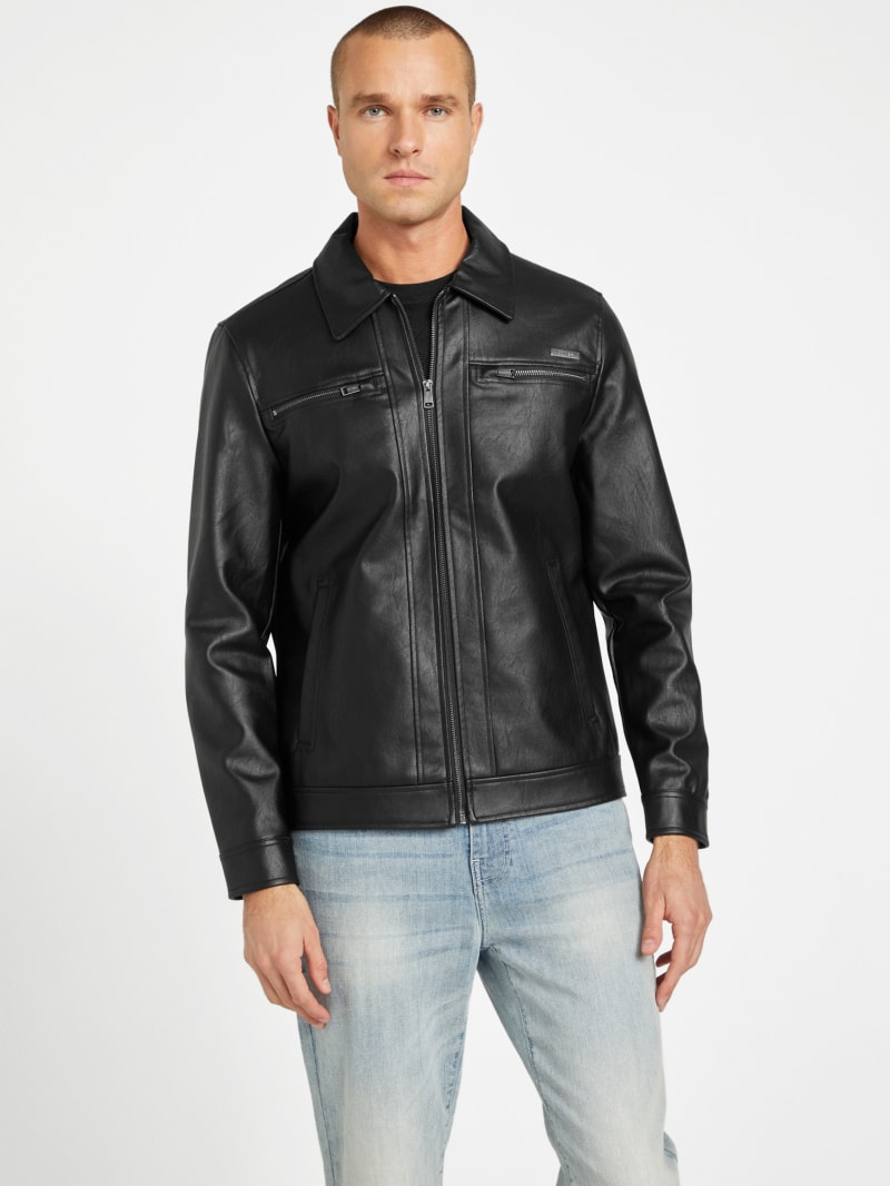 Elijha Faux-Leather Jacket | GUESS Factory
