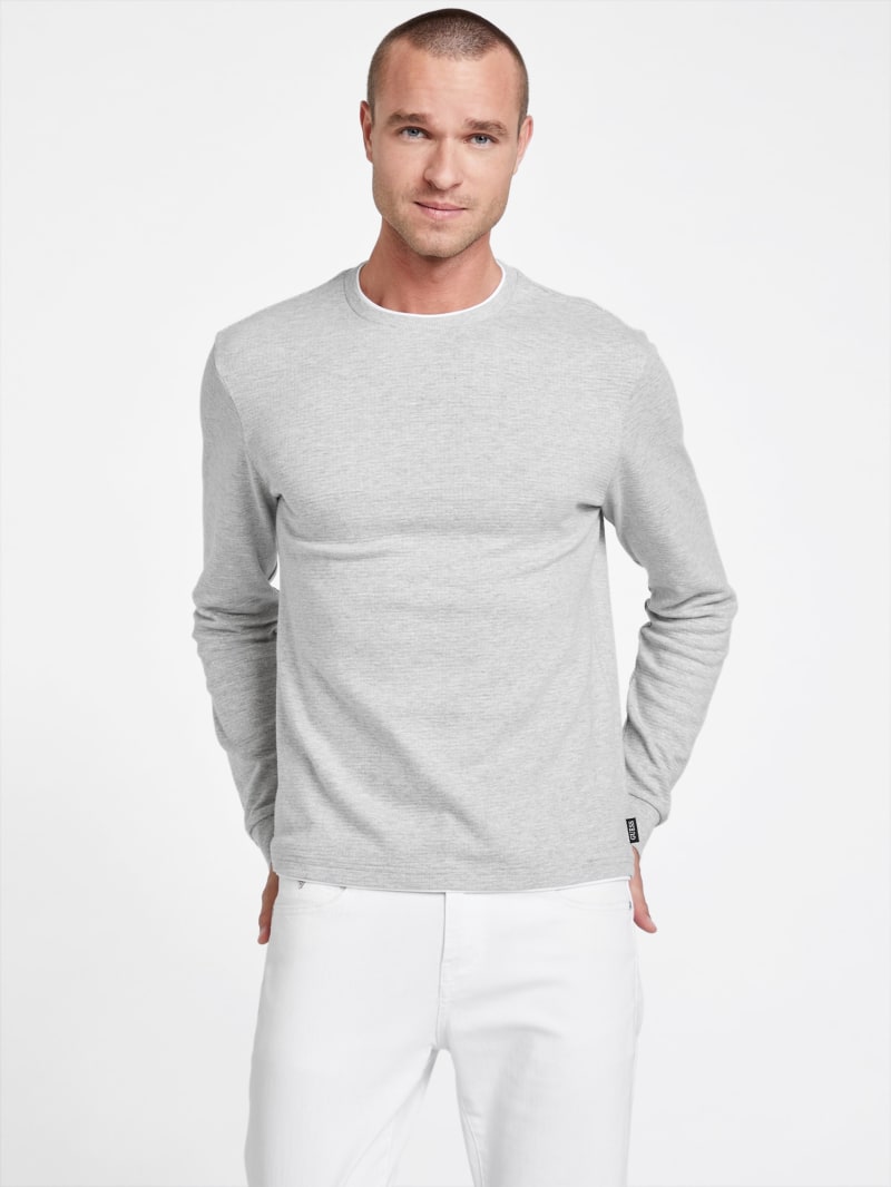 ファッション好きが選ぶ人気ブランドランキング Crewneck Knit Textured Adonis | Factory GUESS ファッション雑貨