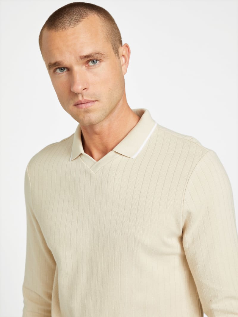 Remington Ribbed Long-Sleeve Polo | GUESS Factory