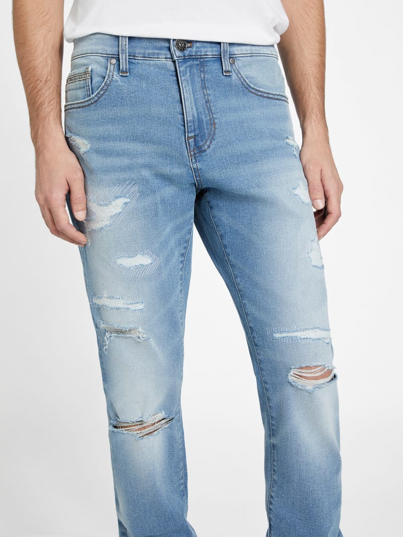 Eco Ezra Destroyed Skinny Jeans | GUESS Factory