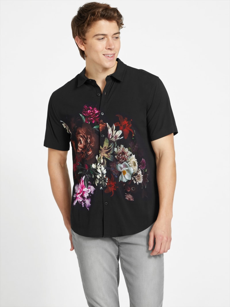【絶品】 Shirt Floral Lin | Factory GUESS シャツ+ブラウス(長袖+七分)