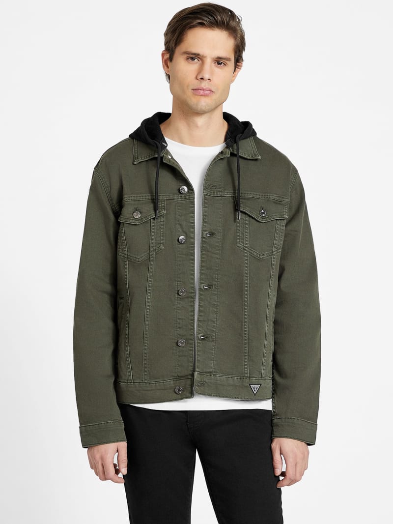 Brayden Hooded Denim Jacket GUESS Factory Ca