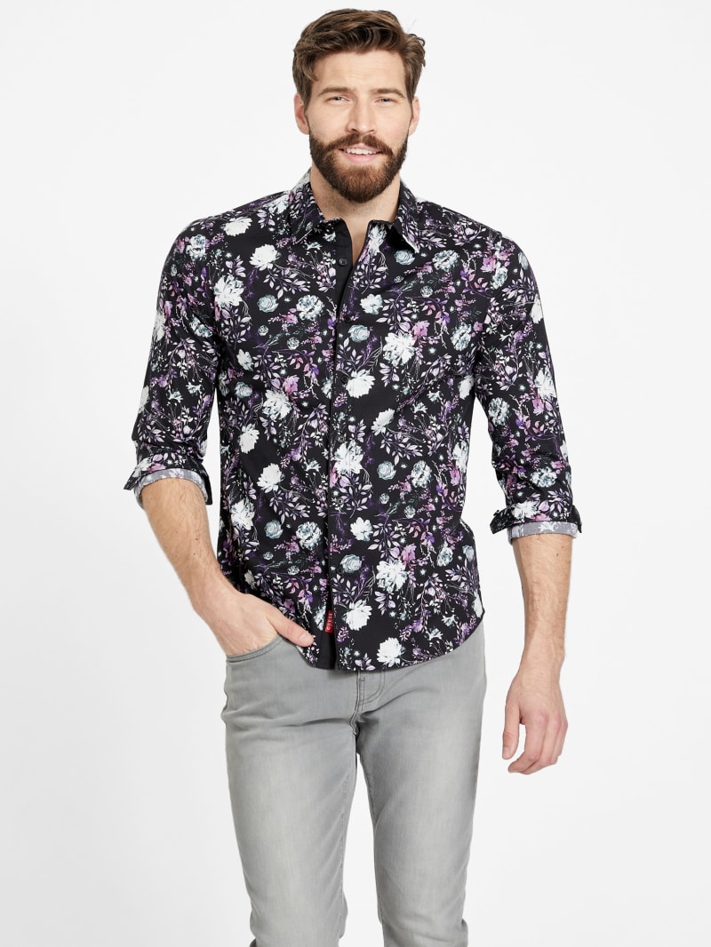 Guess mens floral shirt top