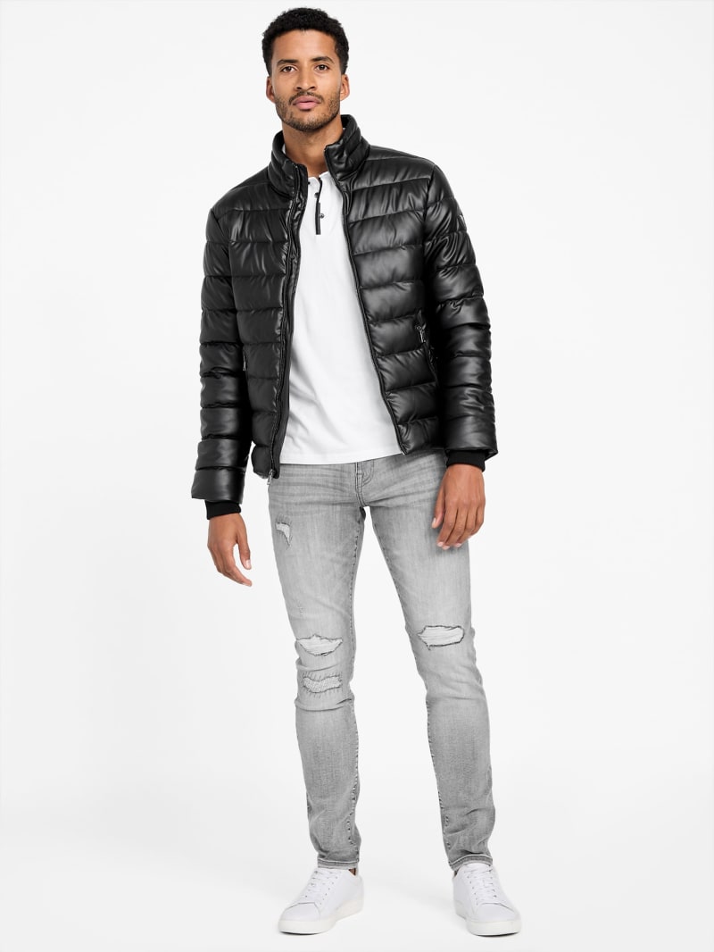 Ben Padded Faux-Leather Jacket | GUESS Factory