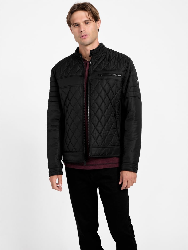 Eco Zack Quilted Moto Jacket | GUESS Factory Eco Zack Quilted Moto Jacket | GUESS Factory