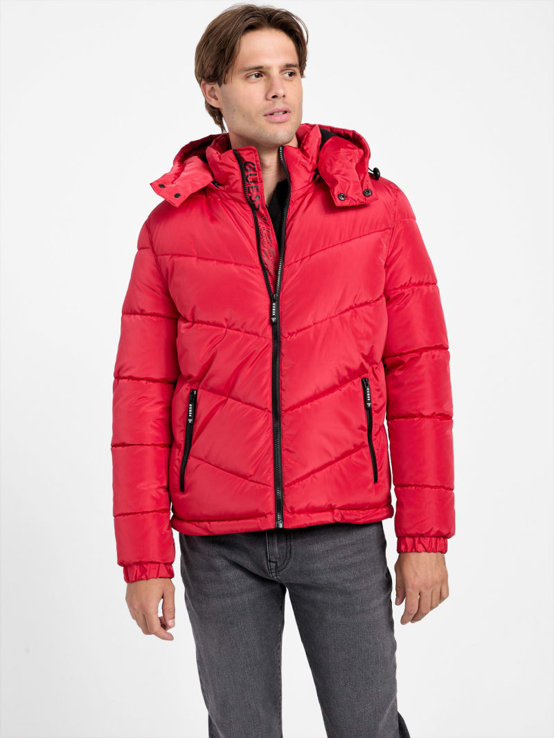 Red guess puffer jacket 2025