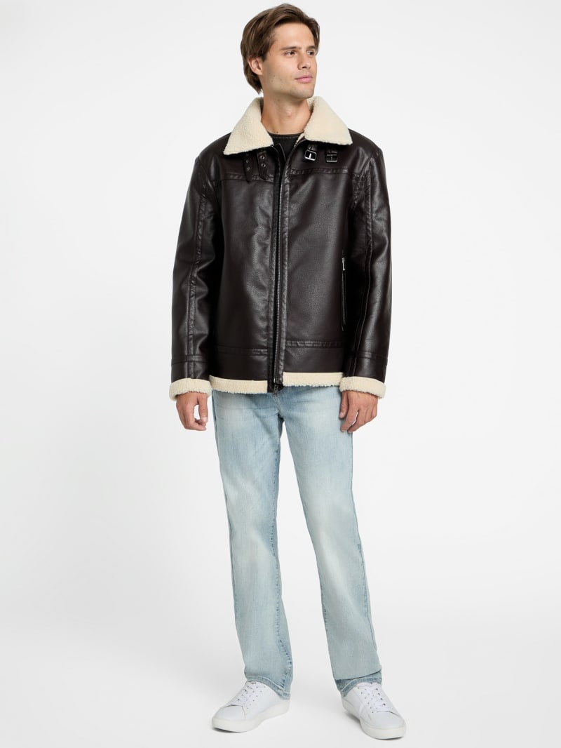 Angus Pebble Faux-Suede Jacket | GUESS Factory Ca