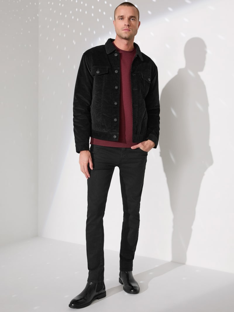 Black corduroy jacket sherpa sale