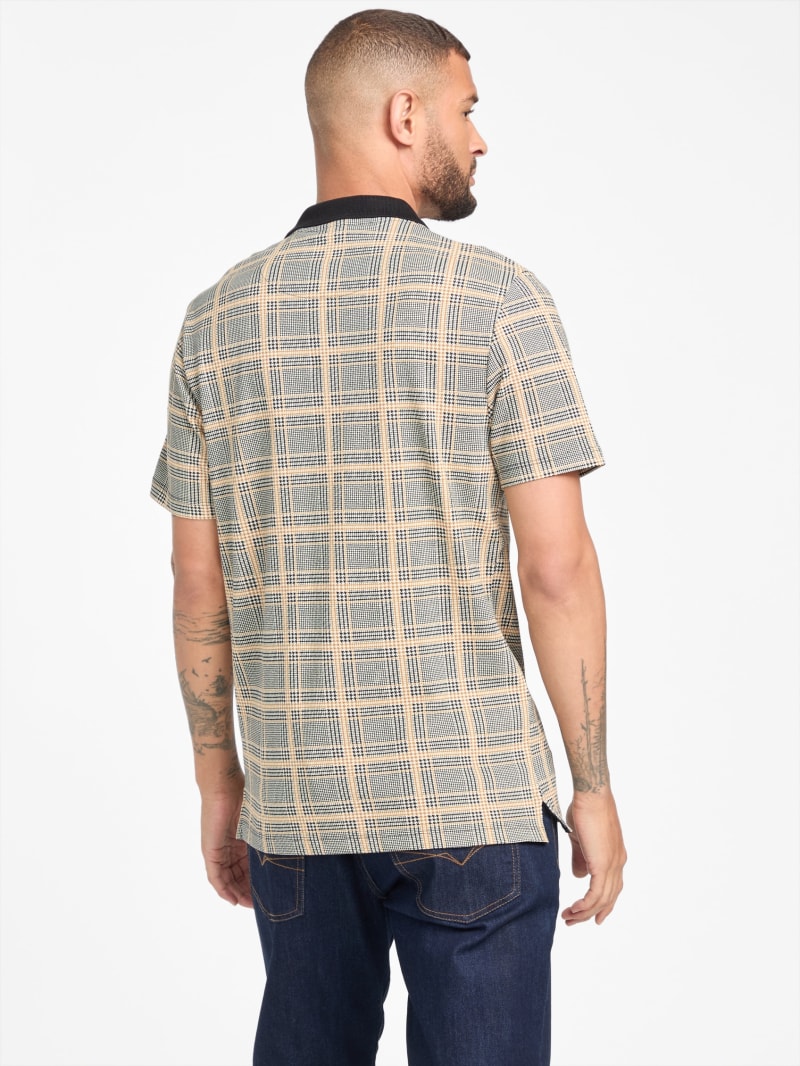 Eco Zanny Plaid Zip Polo | GUESS Factory