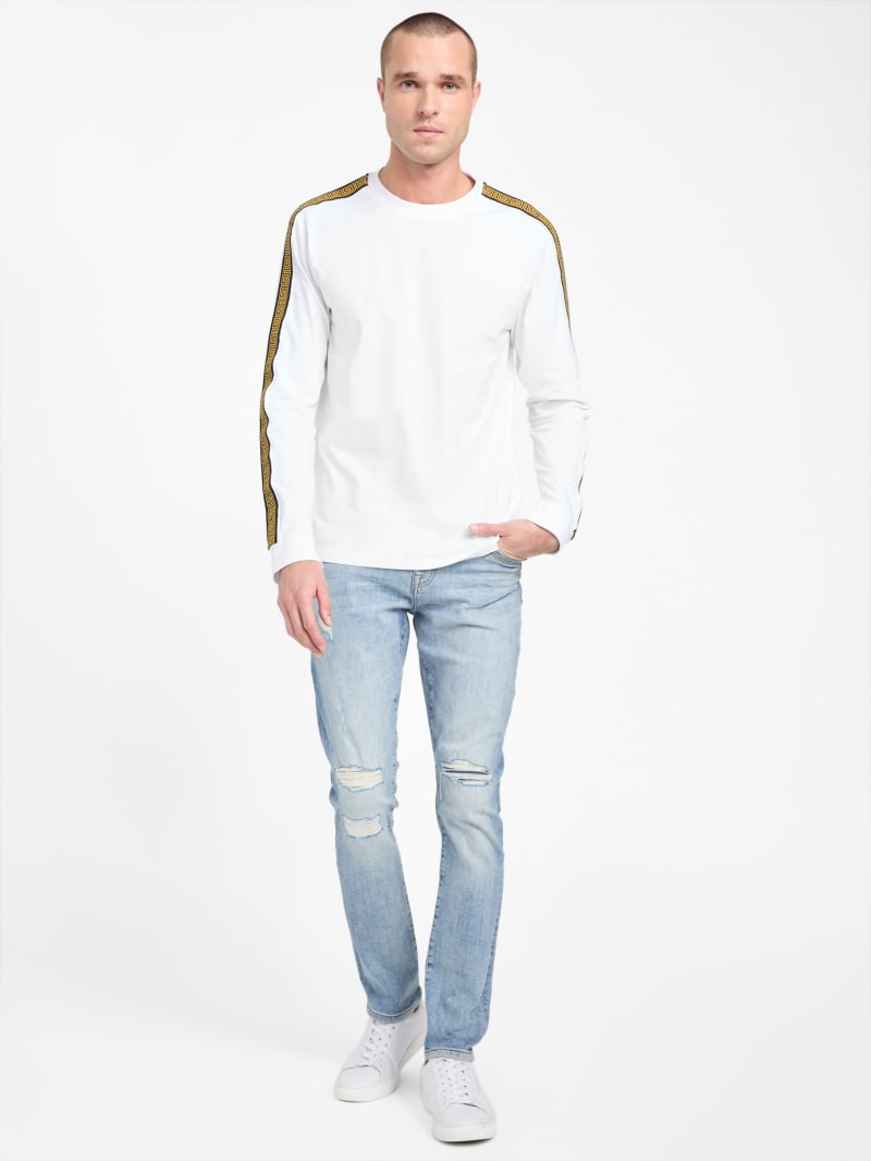Tシャツ・カットソー OJOS : 25SS / Twisted Tuck Cap Sleeves (3colors) Blue Short Sleeve Crew Neck T-Shirt