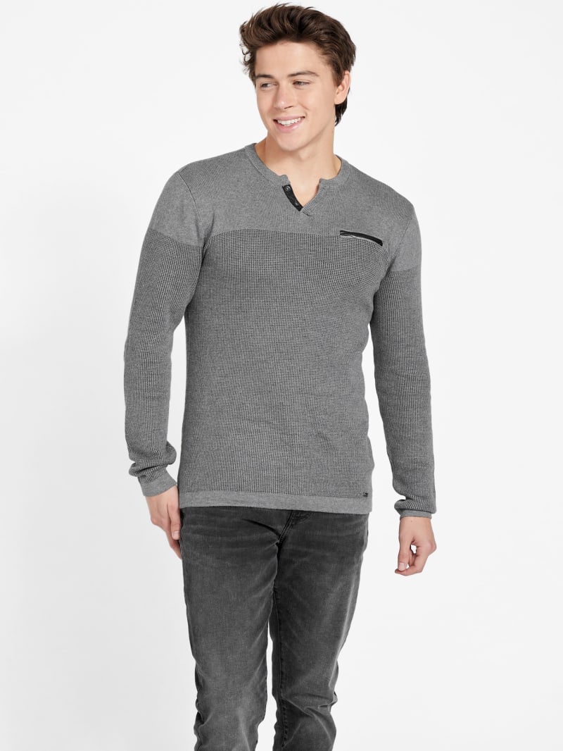 Shino Color-Block Pocket Sweater | GUESS Factory