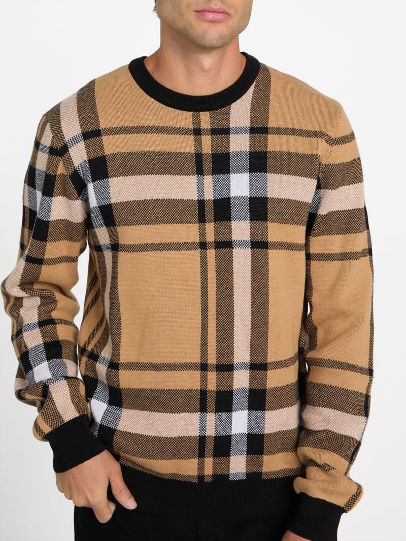 Hertz Plaid Sweater | GUESS Factory