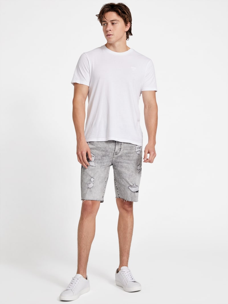 Eco Quade Rip-and-Repair Denim Shorts | GUESS Factory