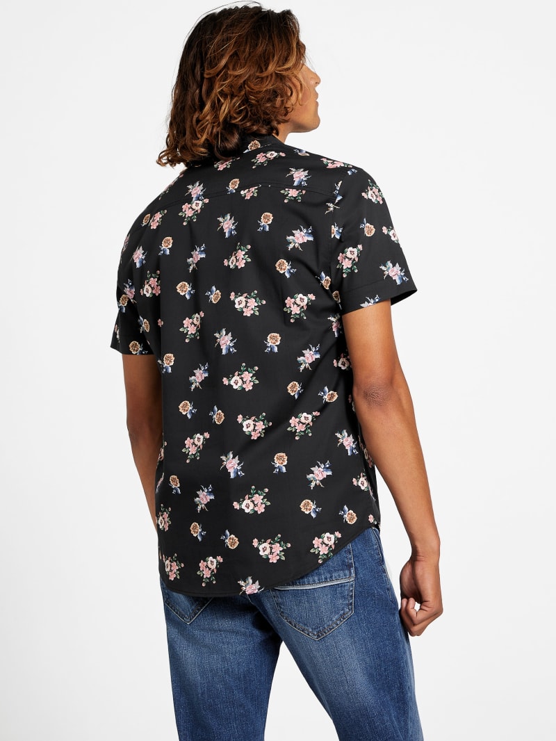 HUECLOSET Logic Tweed Short Sleeve Shirt 25KERO46４ Egan Floral Shirt | GUESS Factory