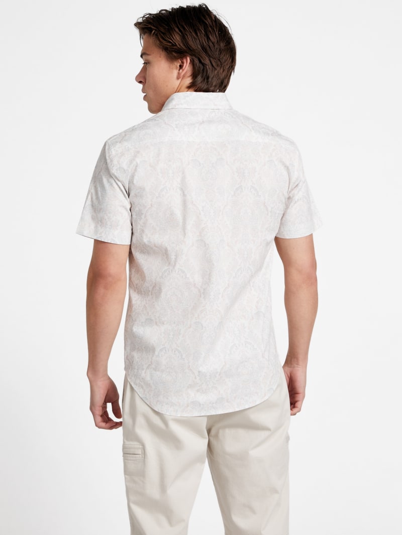 Noel Printed Poplin Shirt | GUESS Factory Ca
